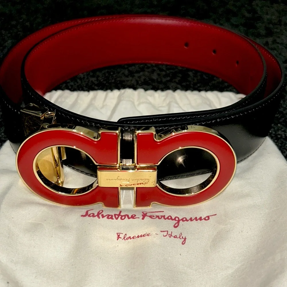 Salvatore Ferragamo レザー ベルト 赤黒 レッド Salvatore Ferragamo | Accessories | Red Black Reversible Ferragamo